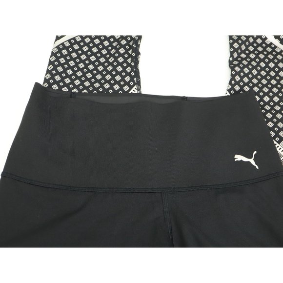 Puma Dry Cell Leggings Sz XS - Black and Silver Foil w/ Inside Pocket - Picture 3 of 9